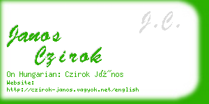 janos czirok business card